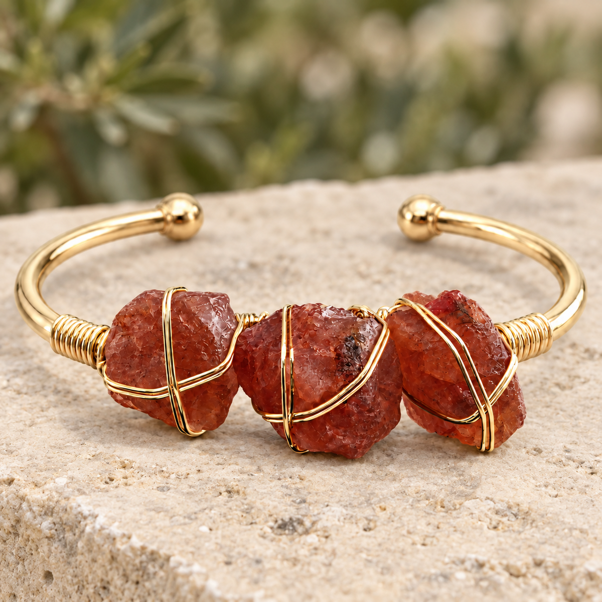 Gemstone Wire-Wrapped Bracelet
