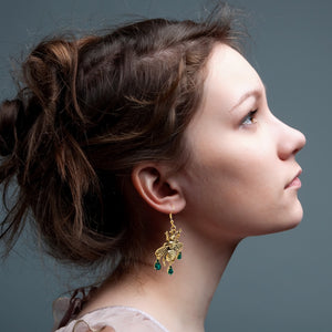 Vintage Cicada Gem Earrings