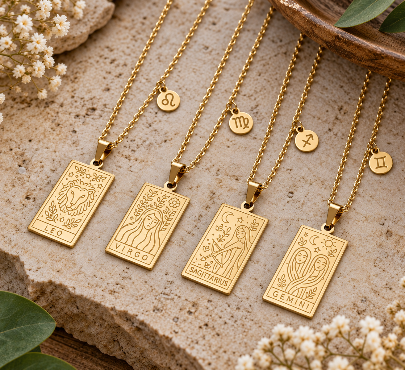 Zodiac Constellation Pendant Necklaces
