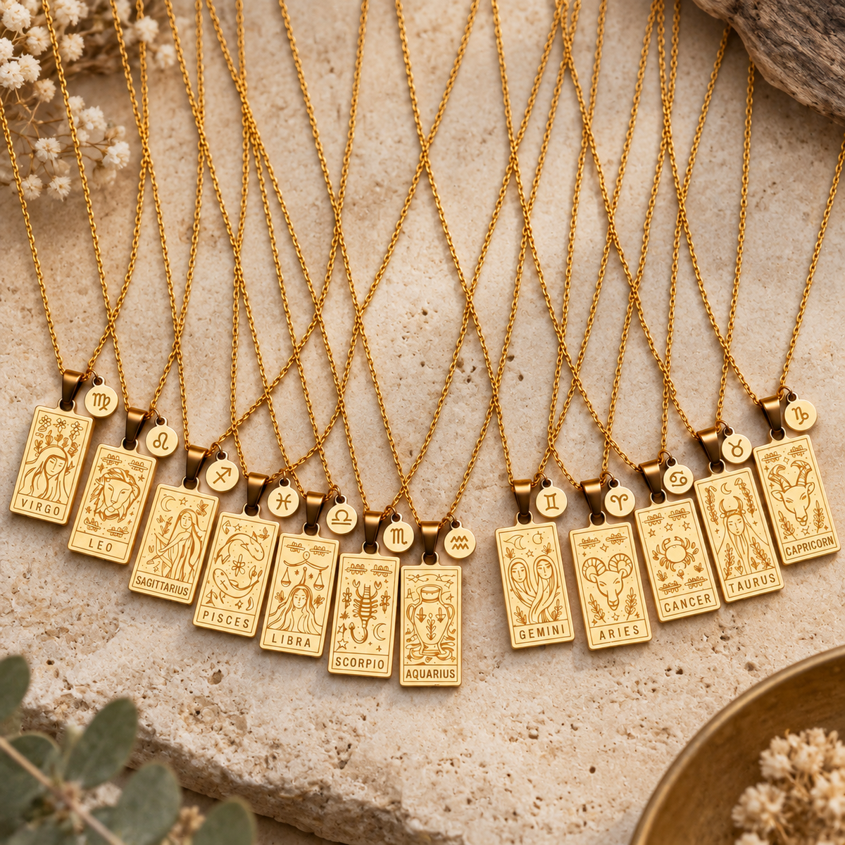 Zodiac Constellation Pendant Necklaces