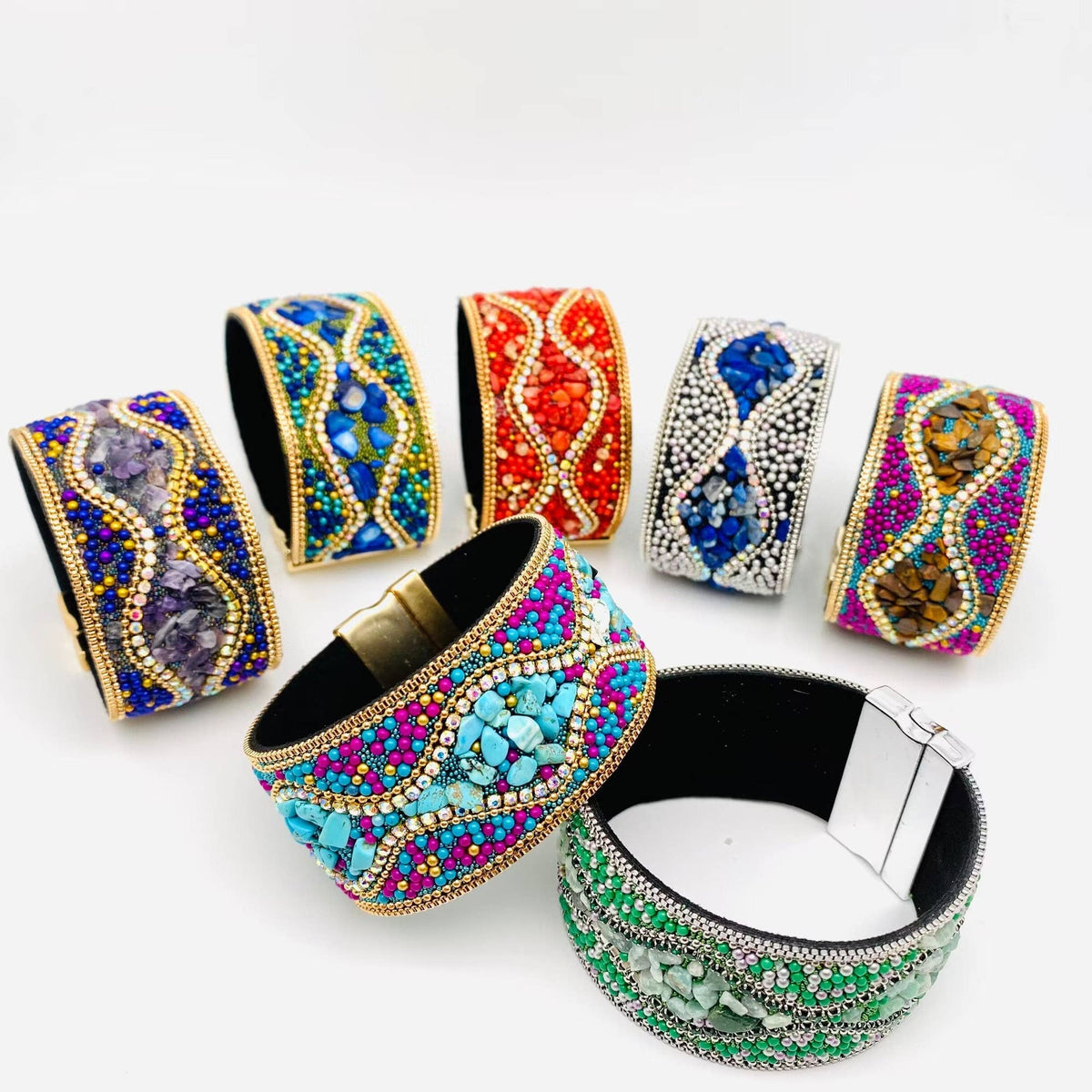 Boho Sparkle Magnetic Cuff Bracelet