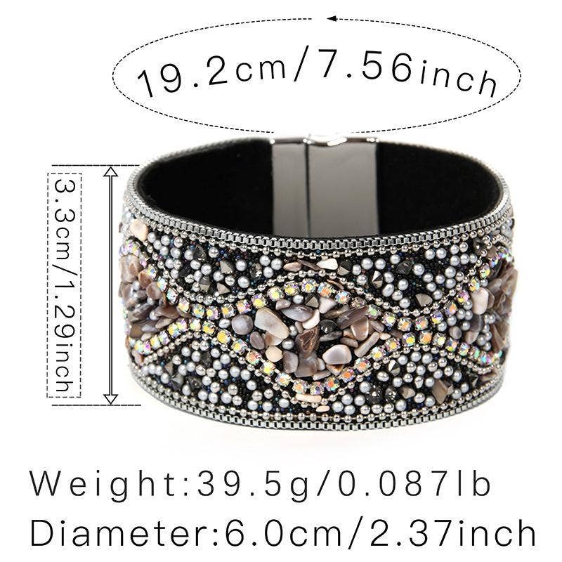 Boho Sparkle Magnetic Cuff Bracelet
