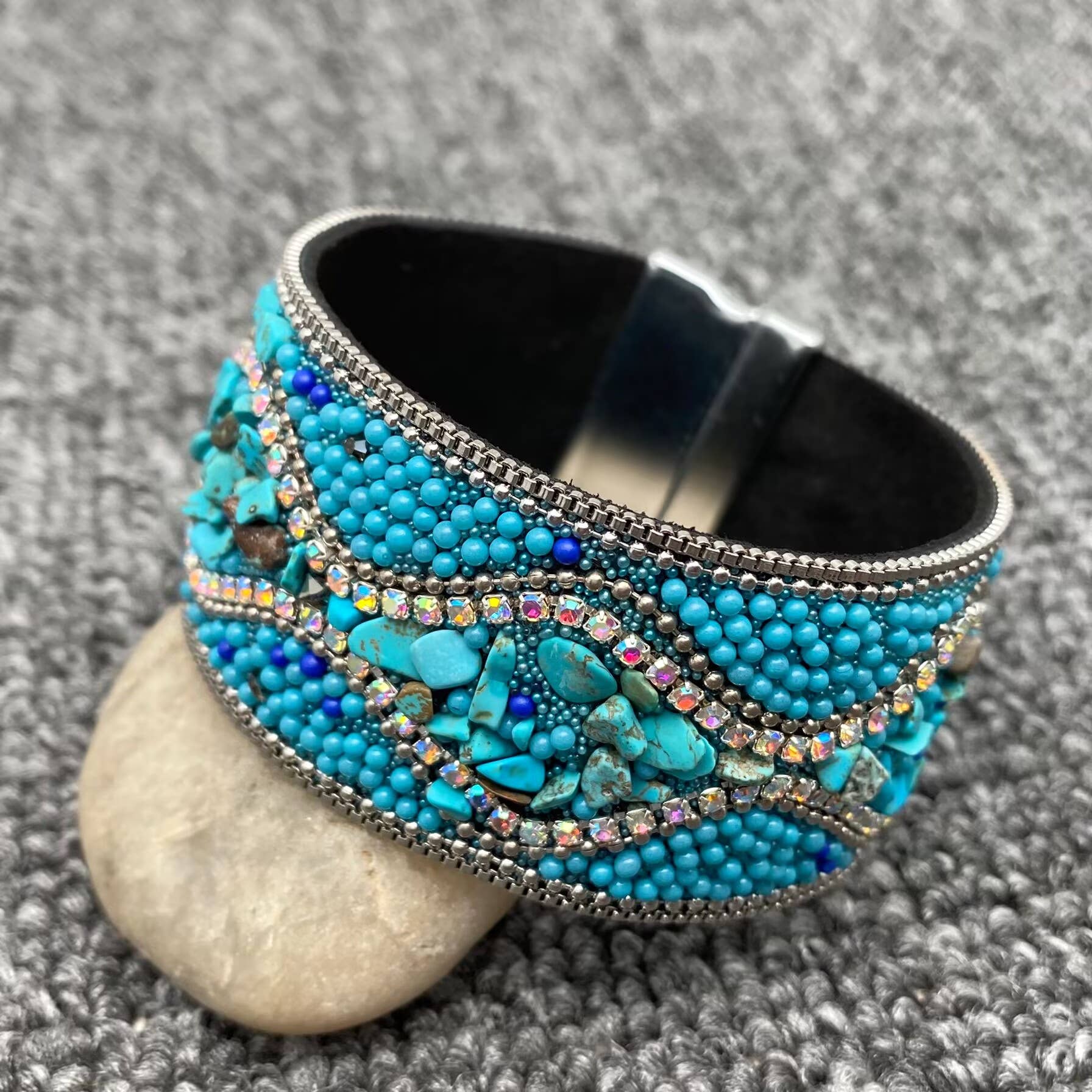 Boho Sparkle Magnetic Cuff Bracelet