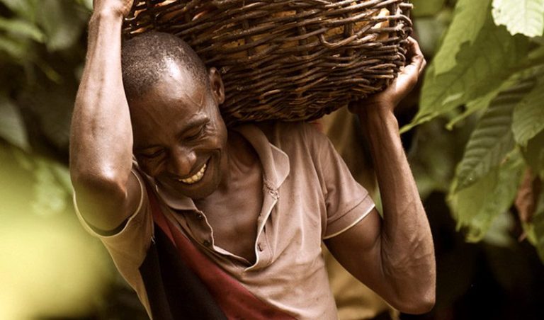 A man with his harvest basket