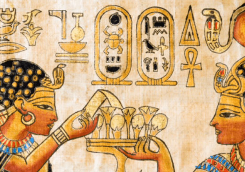Ancient Egyptian Painting Showing Aromatic Oil Usage