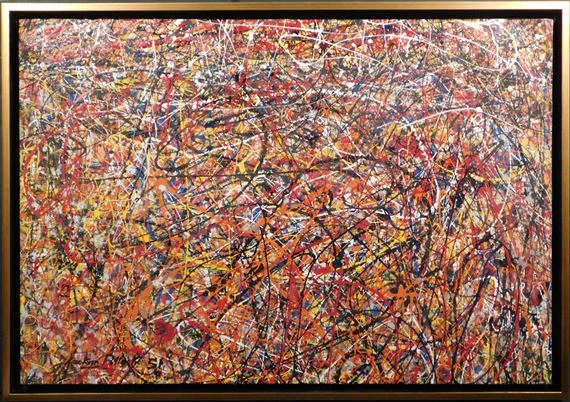 Drop painting by Jackson Pollock