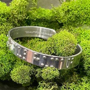 Humanist Beauty Braille Cuff Bracelet - Handcrafted Beauty for Your Wrist