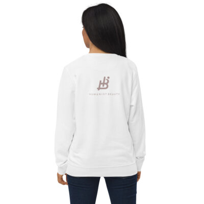 Versatile Unisex Sweatshirt - Comfortable and Stylish Apparel from Humanist Beauty, back shown on female model